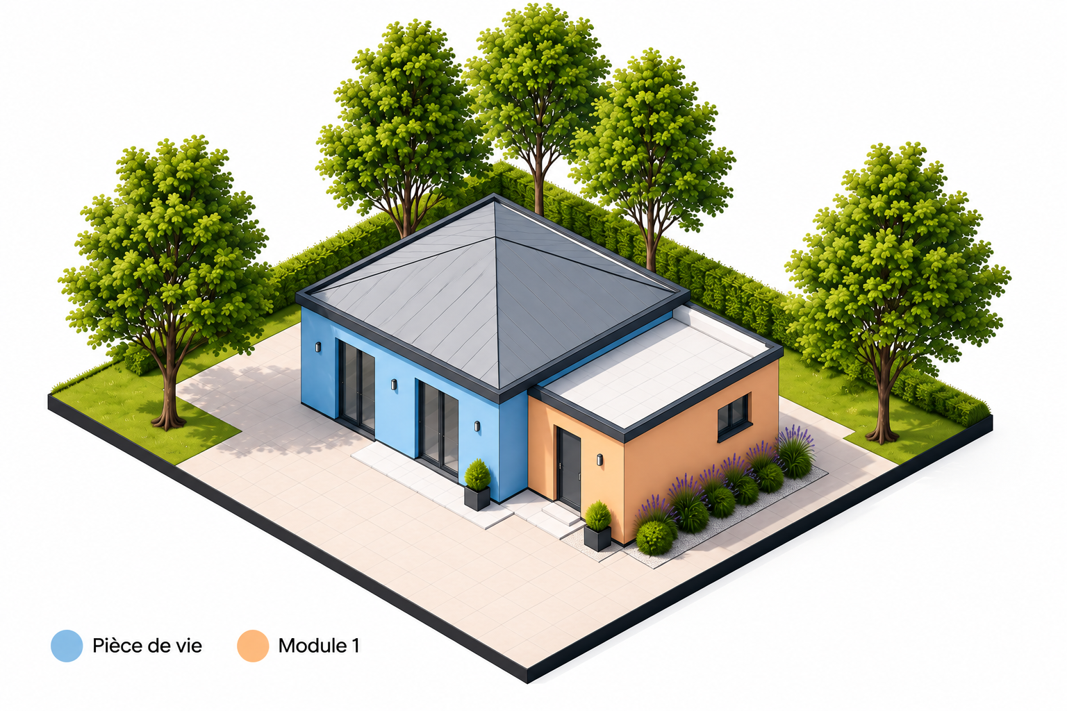 Pièce à vivre et module 1