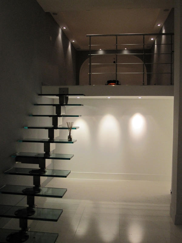 Escalier en verre, chantier réalisé par Signature d'intérieur