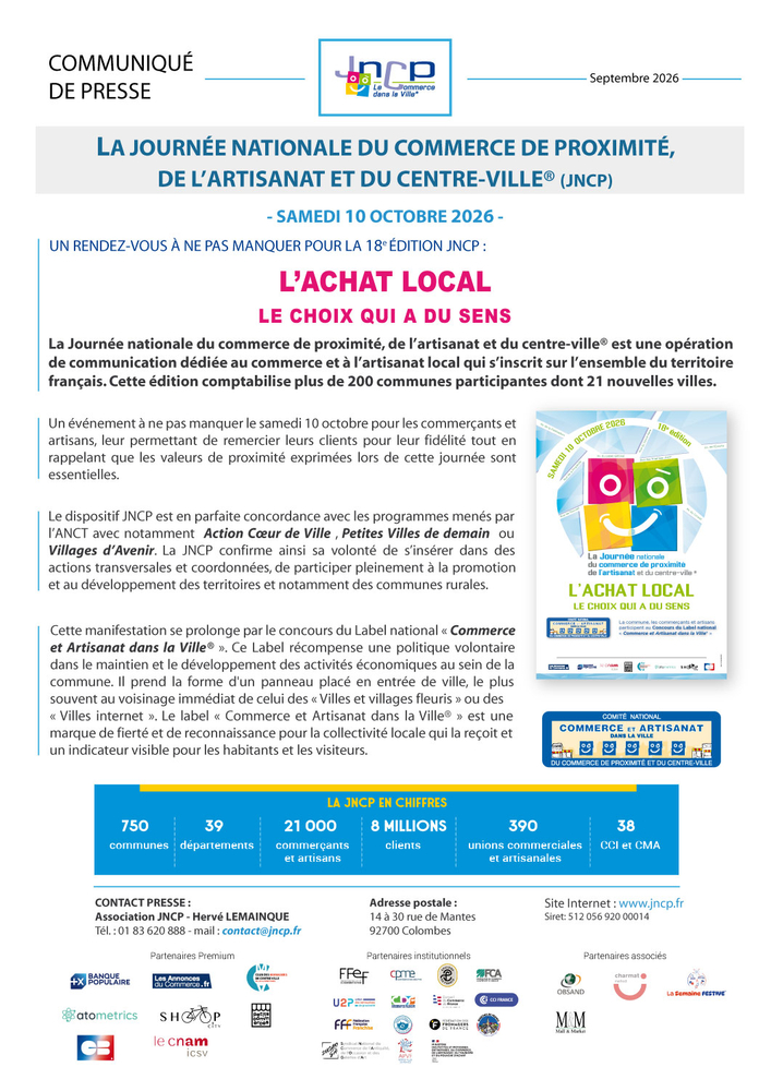 Communiqué de presse Septembre 2026