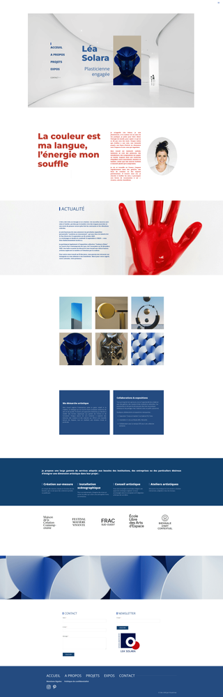 site vitrine pour designer plasticienne