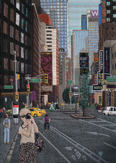 Broadway, tableau en textile de Sophie Corruble