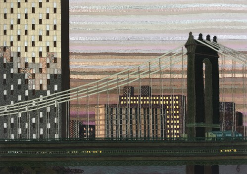 Vue sur le pont de Manhattan depuis le pont de Brooklyn