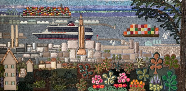 Le port du Havre, vu des jardins suspendus