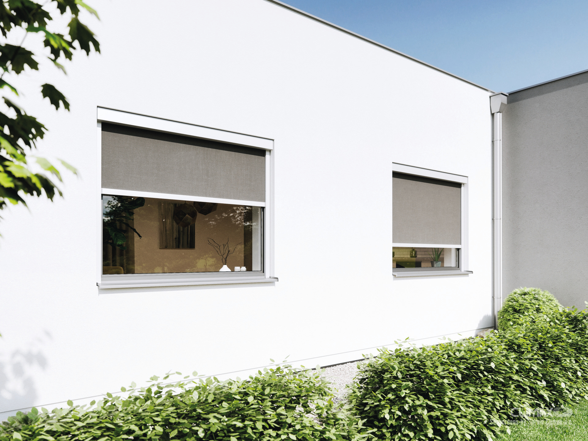 Unirol 100 Z en façade avec toile occultante