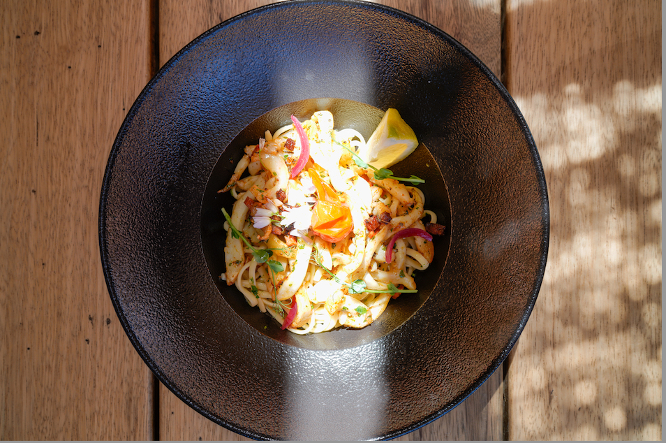 Seiche en persillade, linguines et chorizo