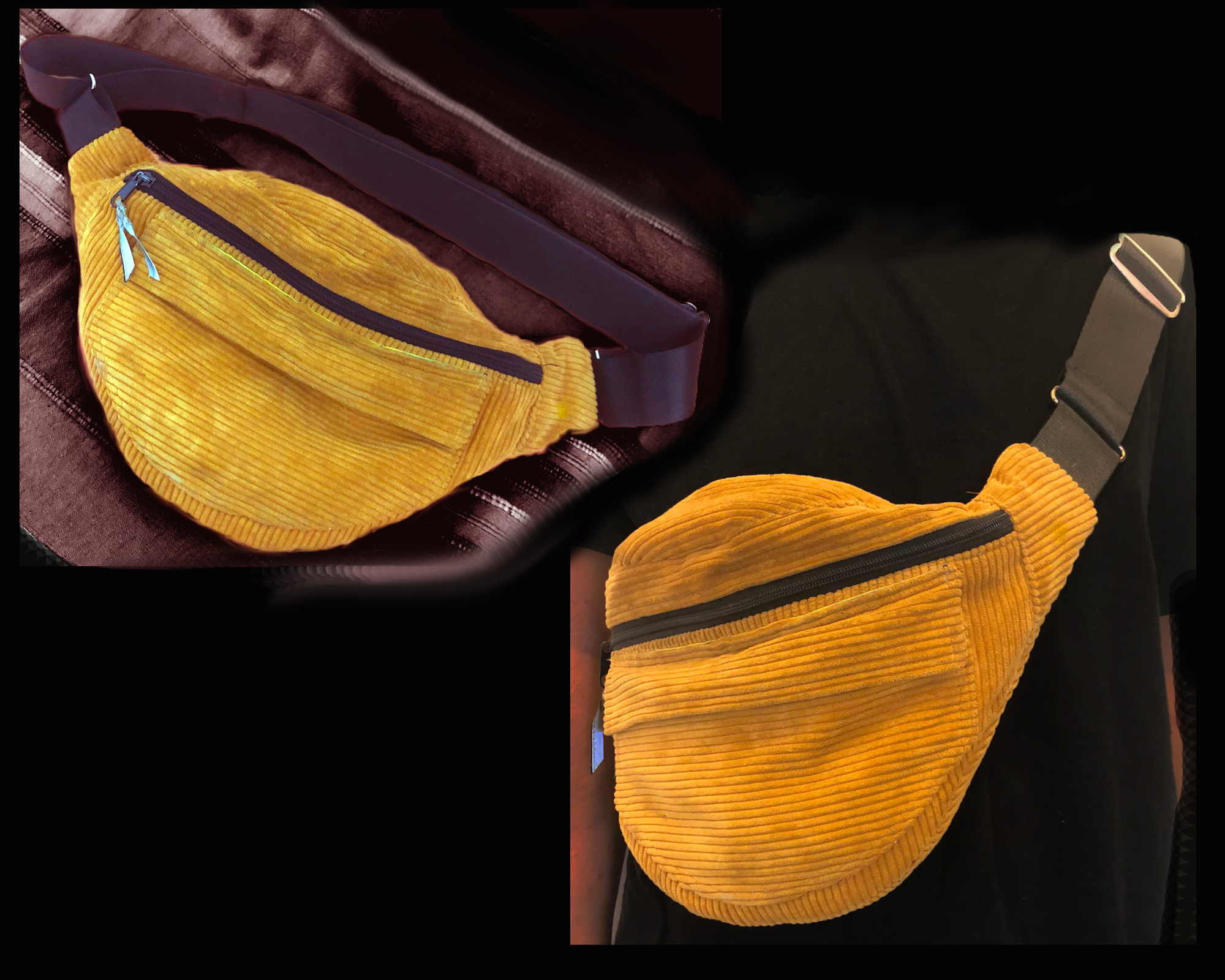 Grande Banane recyclage d'un pantalon 35X25 cm