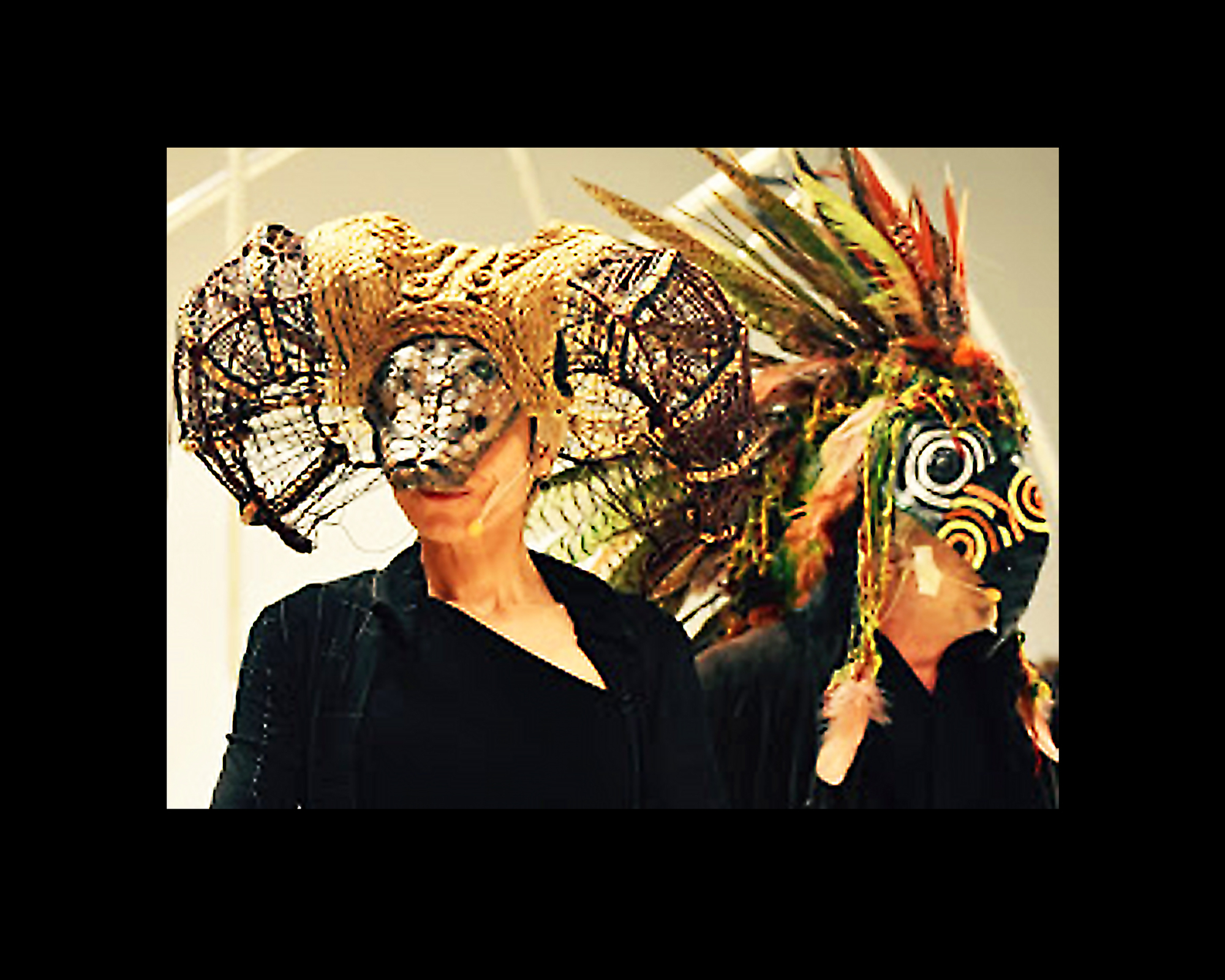 Masque d'animaux, serpent en Worbla et Cordellette et perroquet en Worbla et Plumes 