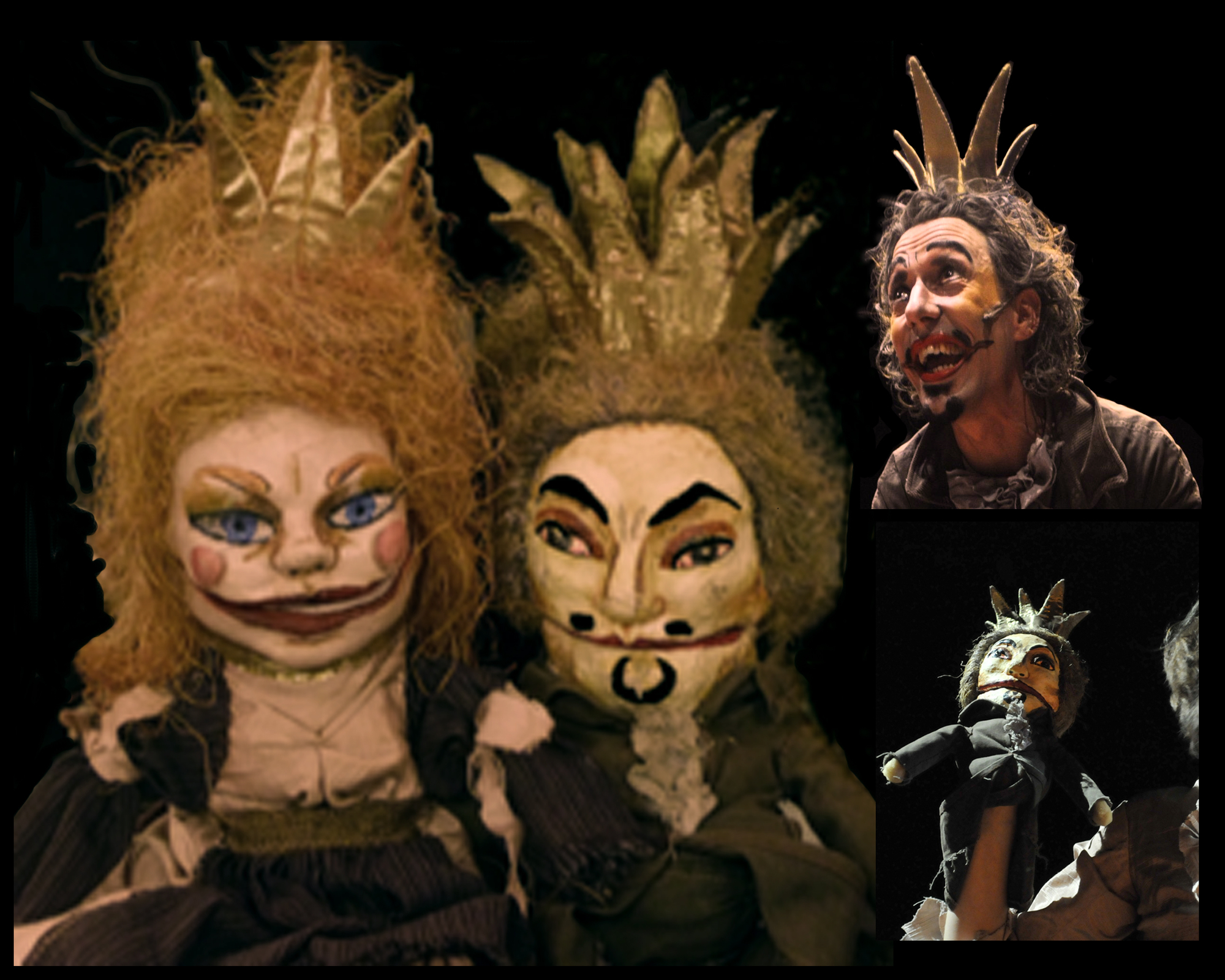 Thiers sa femme et Bismarck: Demi Masque en tarlatane coton, cheveux moustache en corde de chanvre teint