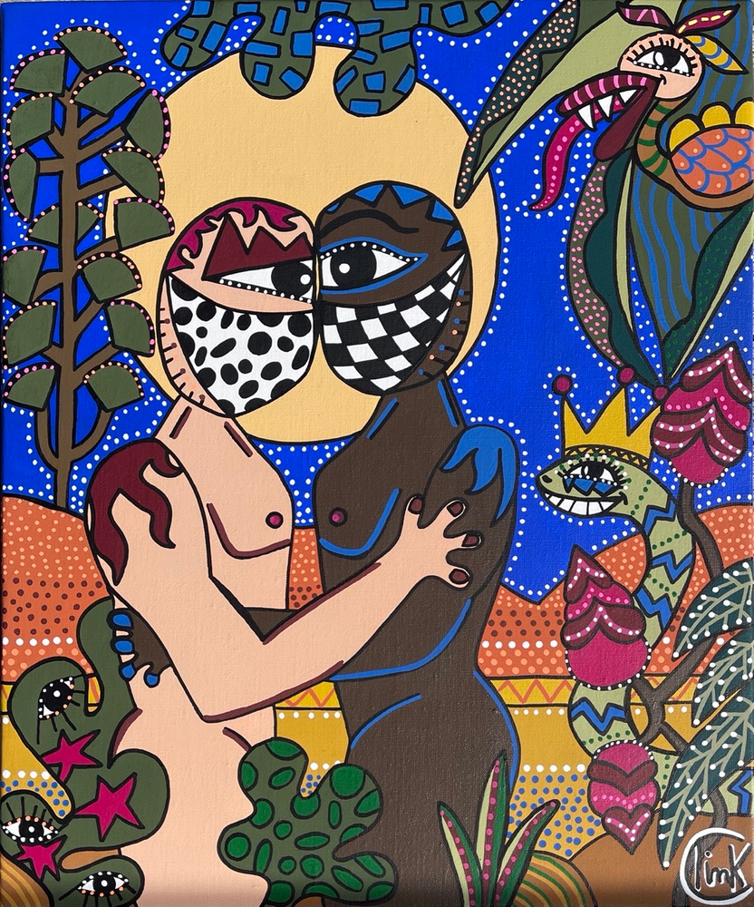 art dessin lgbtq peinture art inclusif féminisme covid kiss