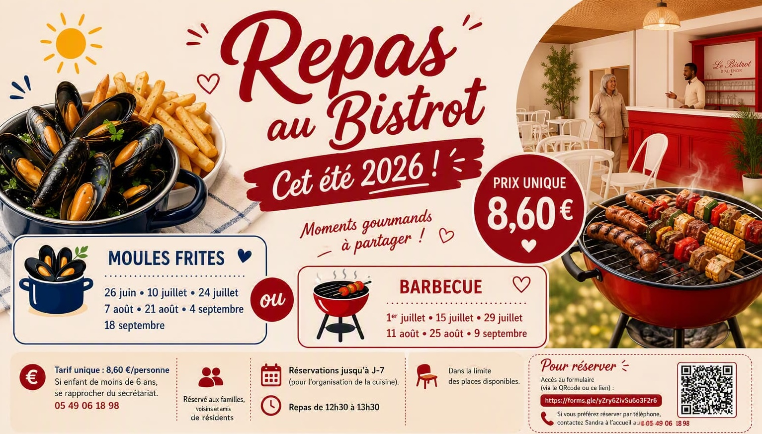 Repas au Bistrot d'Aliénor, été 2026