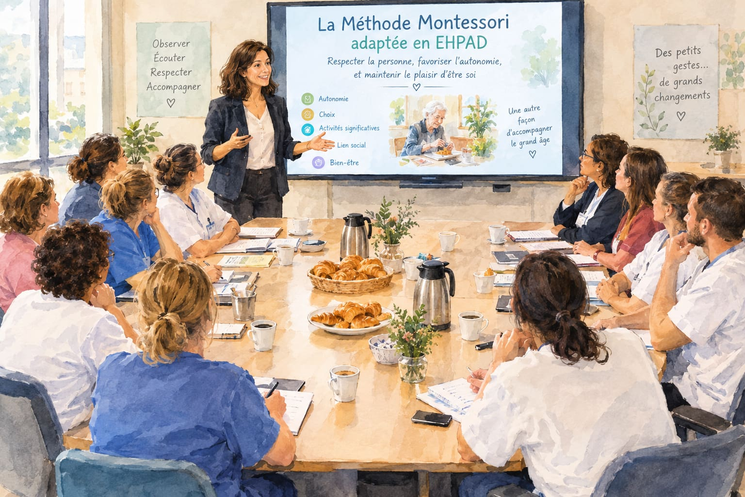 14 agents formés à l'approche Montessori à l'EHPAD Aliénor d'Aquitaine