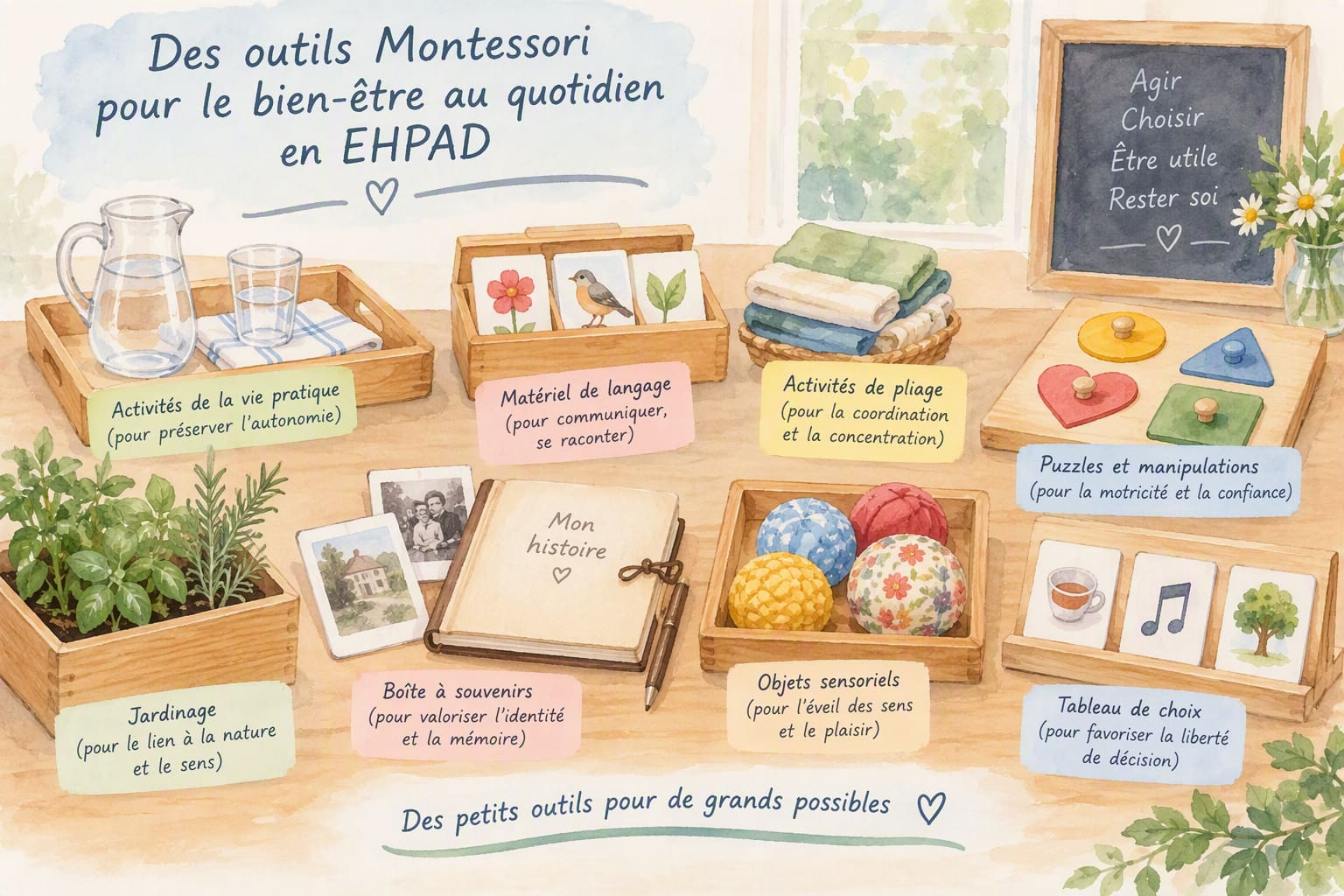 Outils Montessori en EHPAD